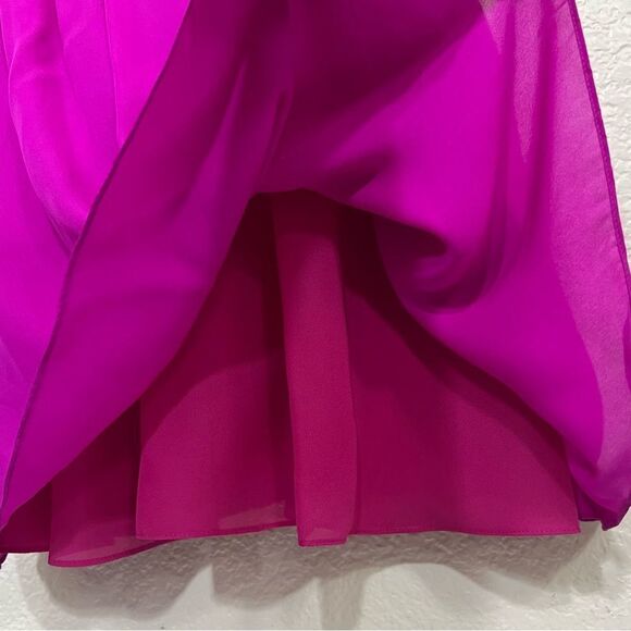 Jay Godfrey Hot Pink Blue Color Blocked Silk Mini Dress Sleeveless  Barbiecore 2